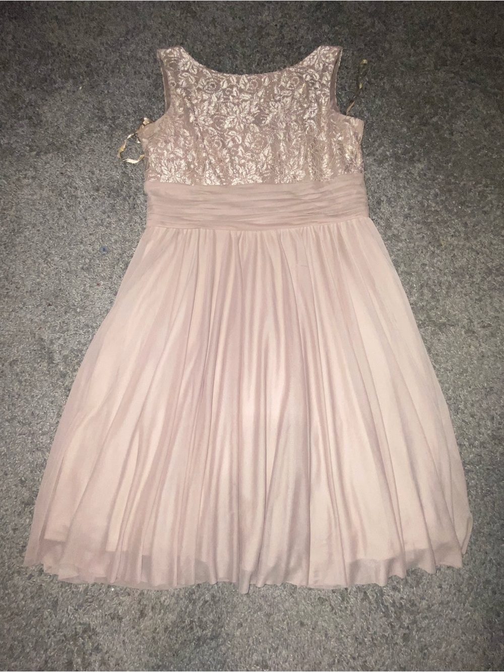 JH Collectibles Dusty Pink Lace Bodice Chiffon Skirt Dress